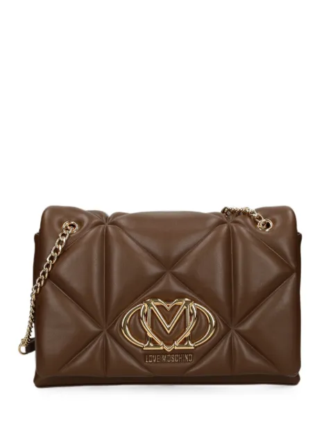 Love Moschino logo-plaque shoulder bag Brown JC4041PP1PLC0