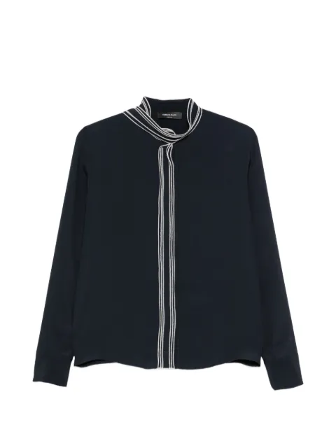 Fabiana Filippi striped-trim long-sleeve shirt Blue CAD216F267M2945146