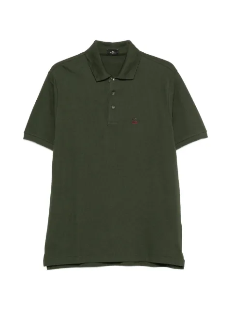 ETRO logo-embroidered piqué polo shirt Green MRMD0005AU13I
