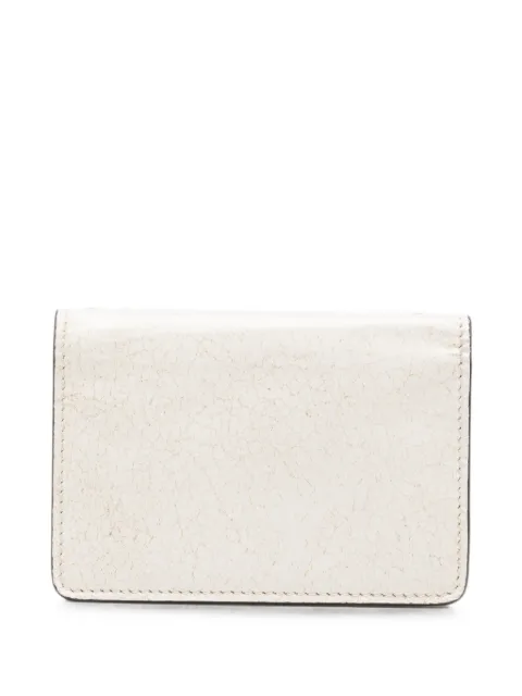 HIDESINS crinkled-effect logo-print wallet Neutrals LC21VGWHT