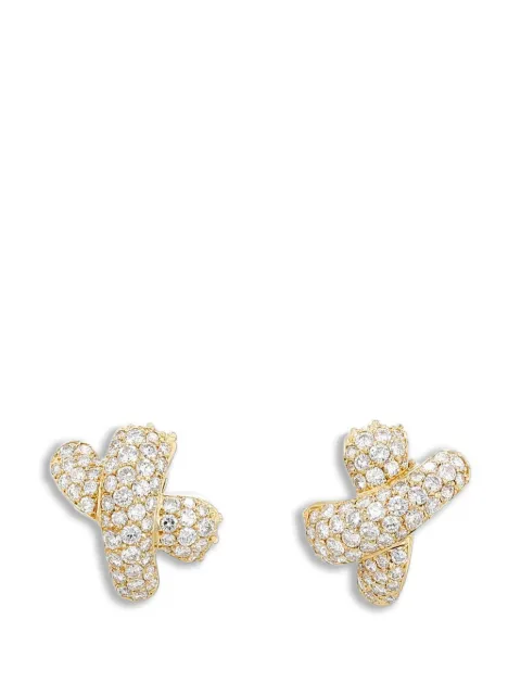 Fred 1970s Ombre Féline diamond clip-on earrings Gold 429898