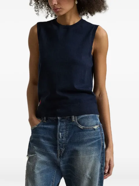 Polo Ralph Lauren logo-embroidered sleeveless sweater Blue 211972111500