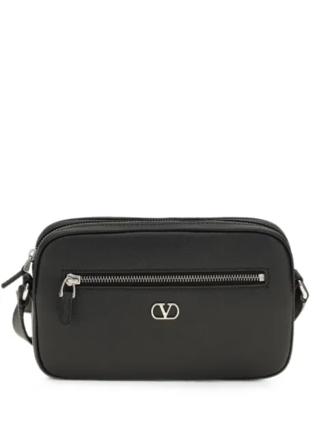 Valentino Garavani VLogo Signature leather messenger bag Black YP0AW7UAG