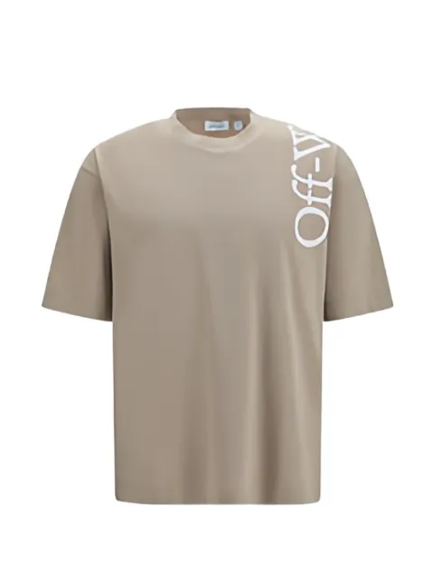 Off-White Vertical Bookish logo-print T-shirt Neutrals OMAA120F26JER01000