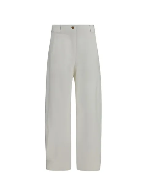 Max Mara Adorni button-cuff wide-leg trousers White 2621136111600