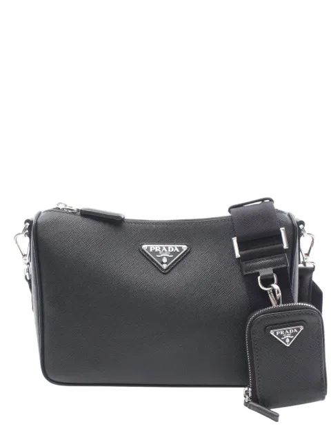 Prada Pre-Owned 2000-2005 Saffiano Travel crossbody bag Black SS59BFCEC50CXV14