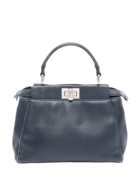 Fendi Pre-Owned 2000-2010 Mini Leather Iconic Peekaboo satchel Blue C02TUCC6IRGJUBQK