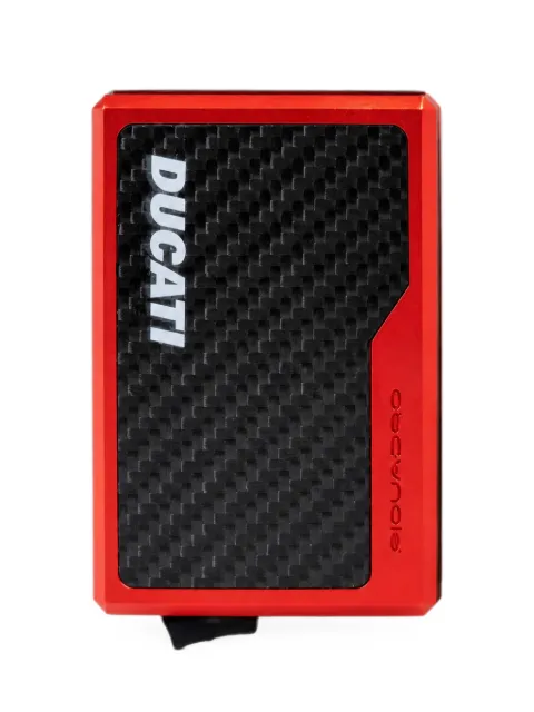 PIQUADRO x Ducati logo-print cardholder Red PP7072DUR