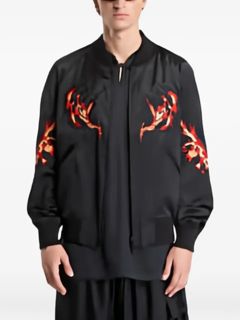 Y-3 embroidered zip-up jacket Black KR1110