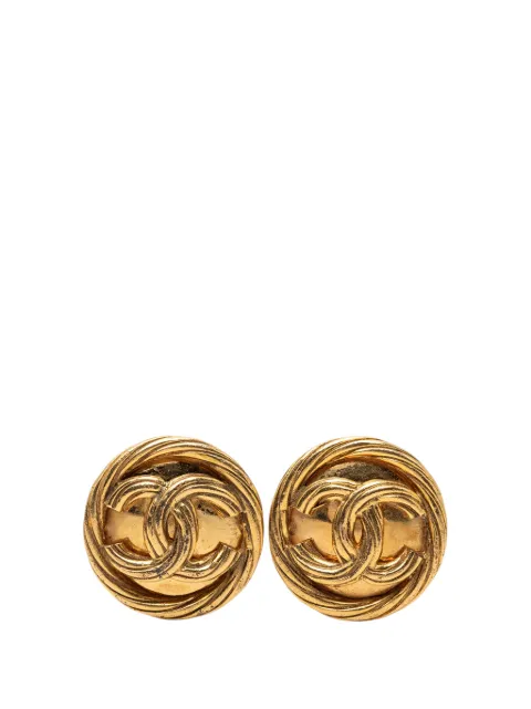 CHANEL Pre-Owned 1993 CC Gold Plated Round Clip On Earrings costume earrings Gold 1T42F6Y0L7TJZAZ3