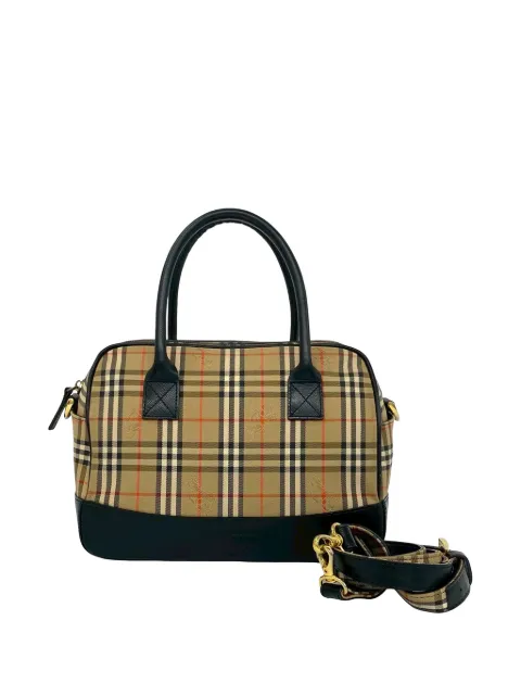 Burberry Pre-Owned 1990-2000 Haymarket Check satchel Neutrals IIFCT837OMFNZGOM