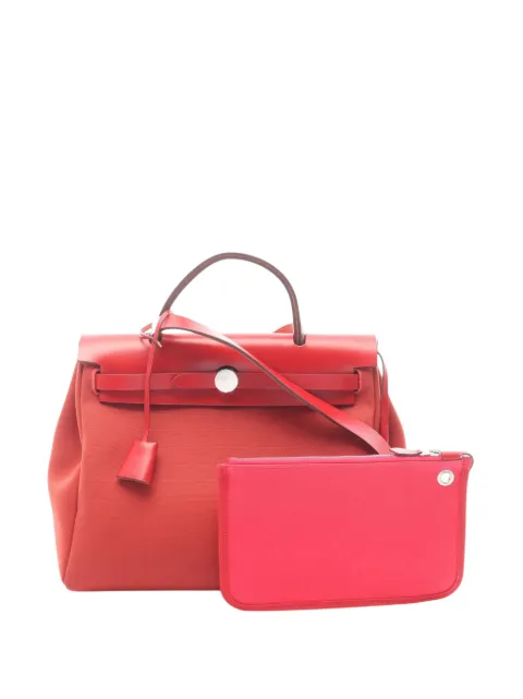 Hermès Pre-Owned 2020 Toile Herbag Zip 31 satchel Red QMYA4AKIGJN3TZZ2