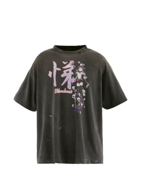 MONONOKE MADE x Takashi Murakami distressed graphic-print T-shirt Black MTMK80000007