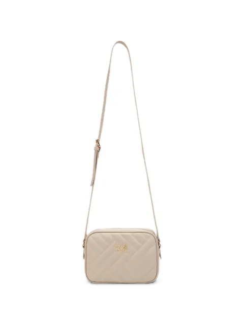 Cavalli Class quilted logo-plaque shoulder bag Neutrals SXB00EAB076