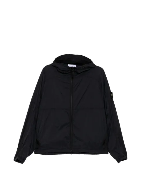 Stone Island compass-patch hooded jacket Black L2S15Q100020S0474