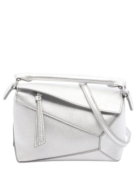Loewe Pre-Owned 2010-2026 Mini Calfskin Puzzle Edge satchel Silver XRC49PFA4K6JYWUM