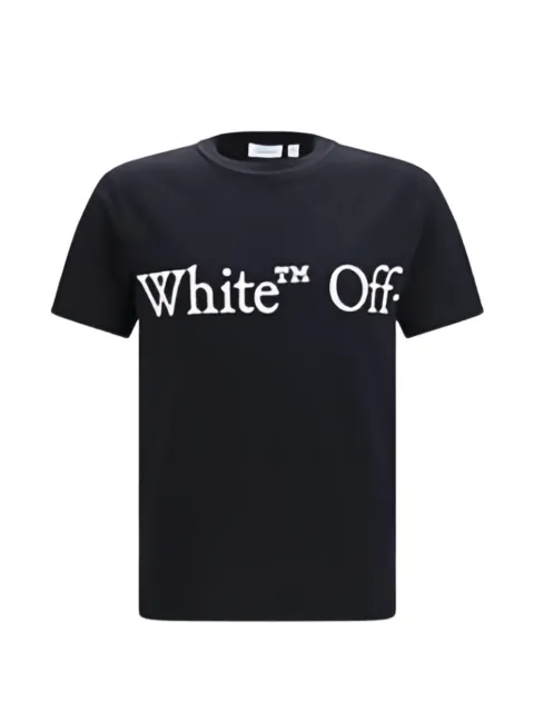 Off-White Bookish Scarf logo-print T-shirt Black OMAA16MF26JER00G00