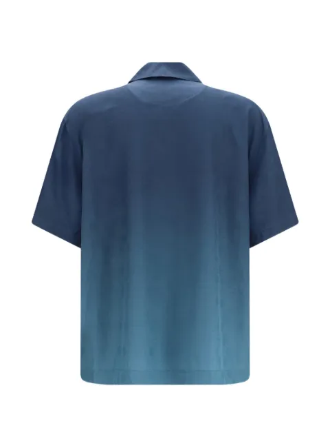 Off-White Arrow Monogram gradient-effect jacquard bowling shirt Blue OMGG01QF26FAB00640