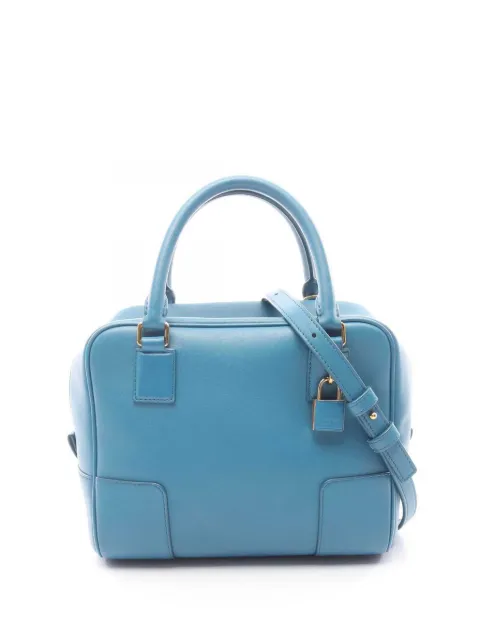 Loewe Pre-Owned 2010-2026 Leather Amazona Square 19 satchel Blue YUJT8HT17OEWEMWQ