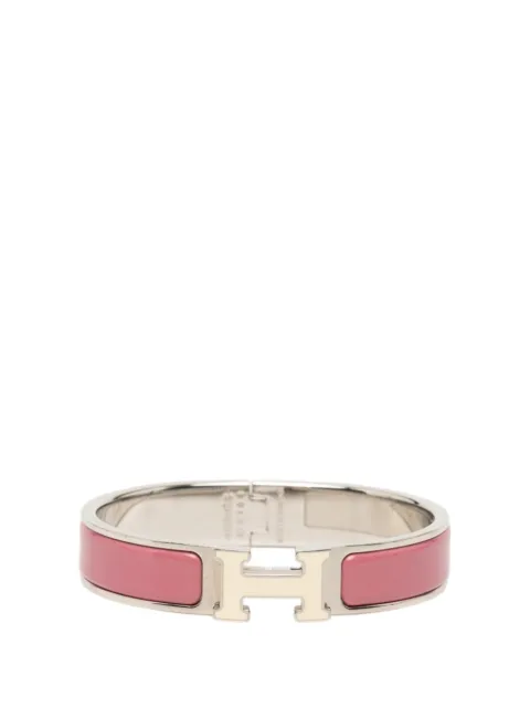 Hermès Pre-Owned 2015-2018 Narrow Enamel Clic H Bracelet PM costume bracelet Pink TJ3GTXMX8DQPCF7S