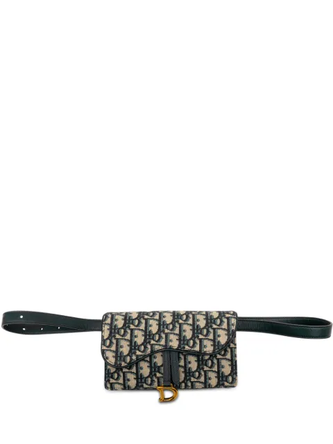 Christian Dior Pre-Owned 2018 Oblique Canvas Saddle belt bag Blue RFG3SY7AH9DI0SST
