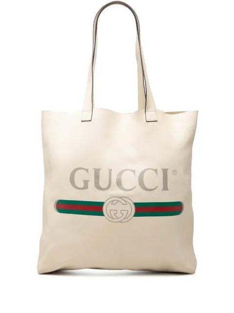 Gucci Pre-Owned 2000-2015 Calfskin Logo tote bag Brown FRTWOPZY8Y3C6XLI