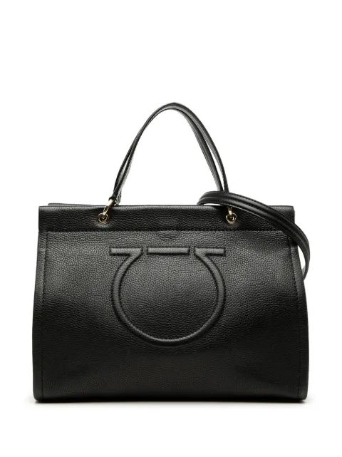 Ferragamo Pre-Owned 2010-2026 Grained Calfskin Meera Tote satchel Black 4GJC3DXZCITCIJNH