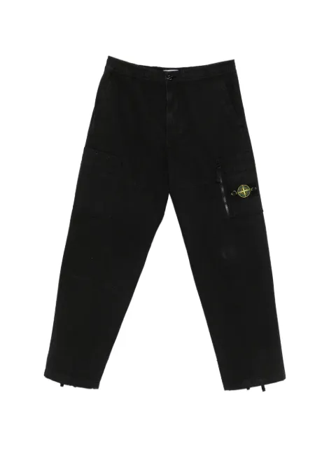 Stone Island 3100015 organic-cotton ripstop cargo pants Black L2S153100015S0211
