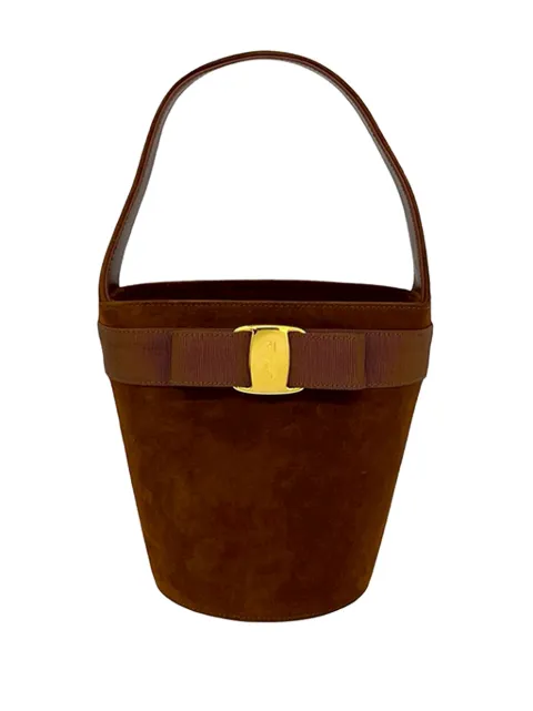 Ferragamo Pre-Owned 2010-2026 vara suede bucket bag Brown Q7UDPH6QKLOWQQFV
