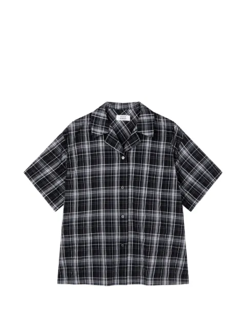 TOMBOY check-pattern short-sleeve cotton shirt Black 9106221237