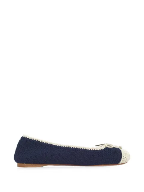 Miu Miu Pre-Owned crochet cap-toe ballet flats Blue RFCPUGBSH748236W