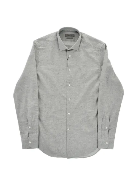 Corneliani flannel slim-fit shirt Grey 94P0299411629016