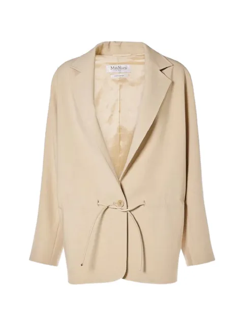 Max Mara drawstring-waist notched-lapels jacket Neutrals 2411041011600