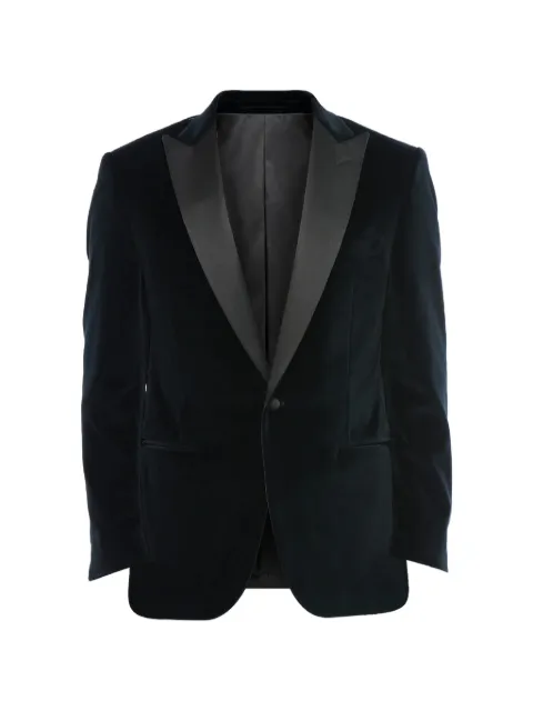 Corneliani Leader velvet single-breasted blazer Green 8662100818113001