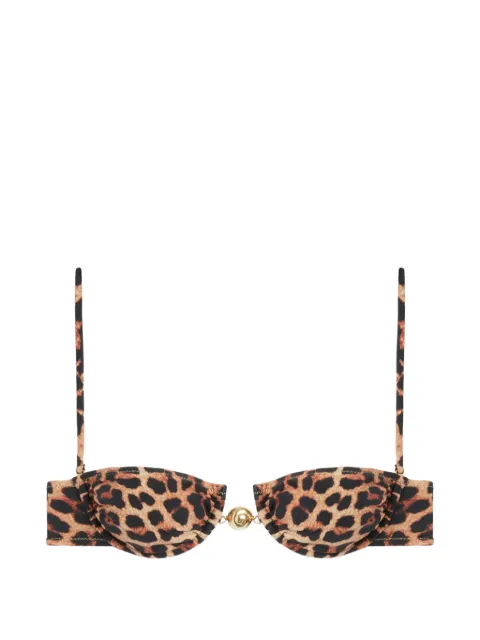 Reina Olga Hammond leopard-print bikini top Neutrals HAMMOND20TOP