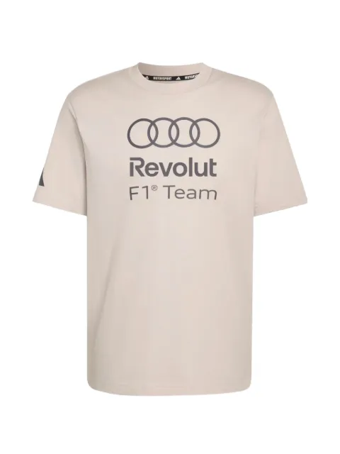 adidas logo-print crew-neck T-shirt Neutrals KE6123