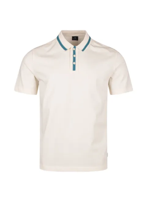 Paul Smith stripe-trim short-sleeve polo shirt Neutrals M2R730ZW2218302