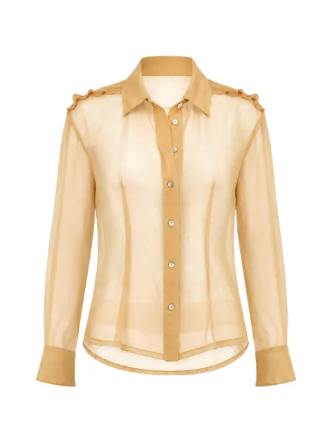Paloma Wool ruffled silk shirt Neutrals WO2207