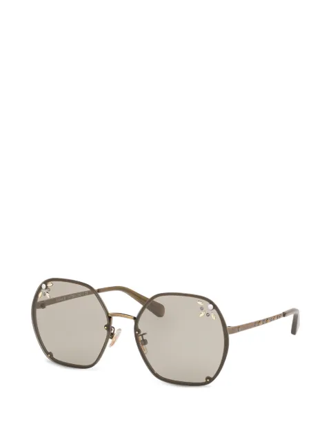 Coach embellished geometric-frame sunglasses Brown HC7095H9333357