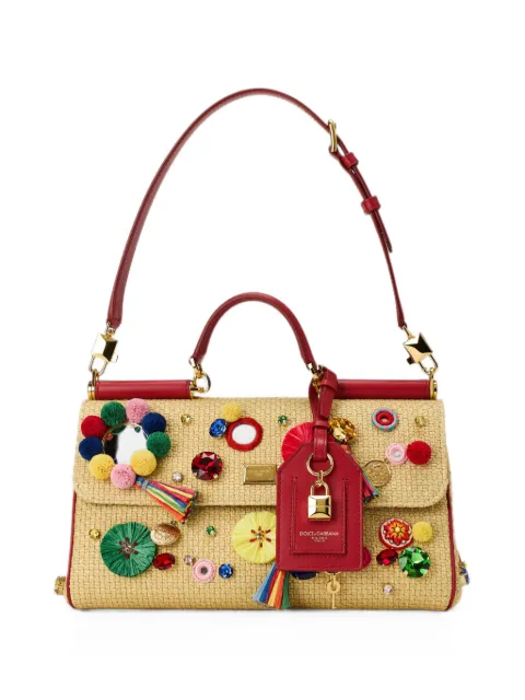 Dolce & Gabbana medium Sicily embellished shoulder bag Neutrals BB7782B0424