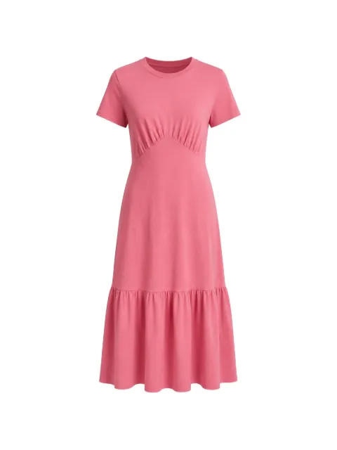 DKNY ruched tiered midi dress Pink DJ6D9175AEF