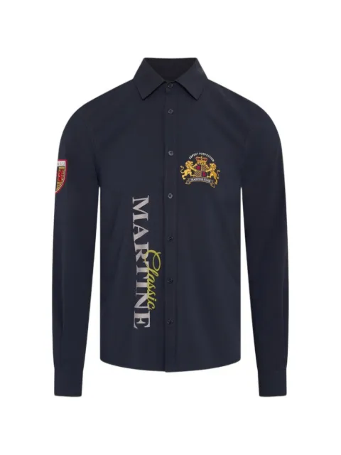 Martine Rose logo-embroidered sports shirt Blue 492WSP13504