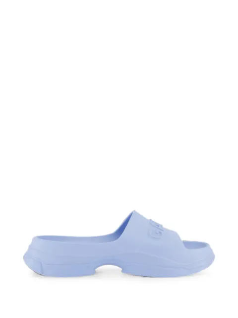 GANNI logo-embossed pool slides Blue S2408