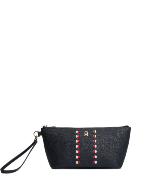 Tommy Hilfiger braided pebbled-texture make up bag Blue FAW0AW18243
