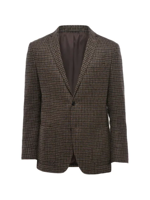 Corneliani check-pattern single-breasted blazer Brown 84XR479836034031