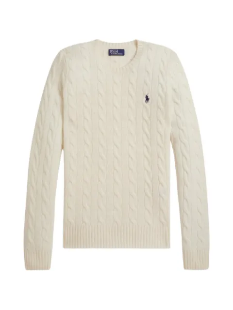 Polo Ralph Lauren cable-knit logo-embroidered sweater Neutrals 211971865099