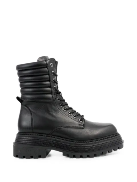 SERGIO MORETTI FIRENZE padded-collar lace-up ankle boots Black 60146268