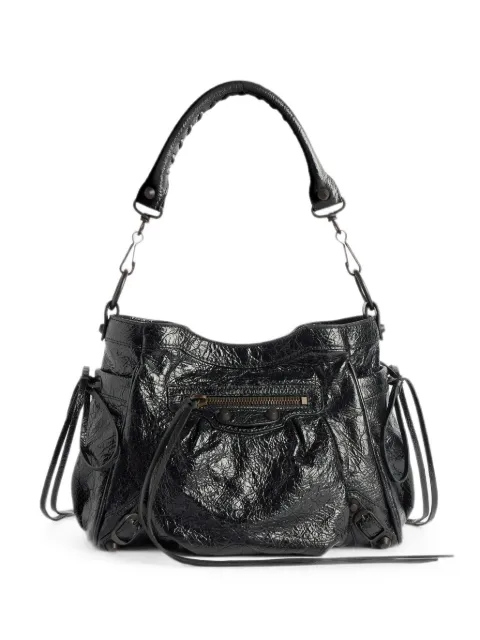 Balenciaga small Le City crinkled-leather tote bag Black 8767572ABEK