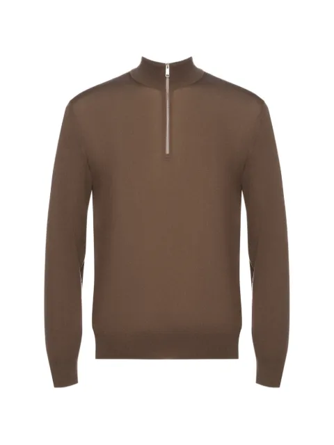 Zegna half-zip high-neck sweater Brown UGM00A2128
