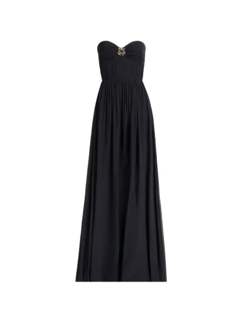 Elie Saab strapless ruched maxi dress Blue D0995AR26SI001